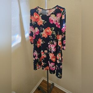 Honey & Lace Short Sleeve Pullover Dress With Pockets